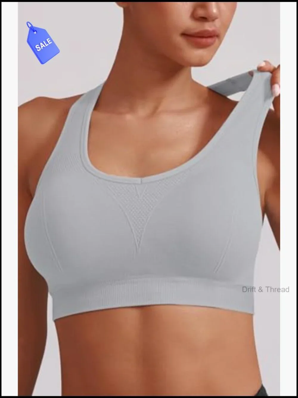 High Impact Sports Bra - Racerback with Removable Pads, Wire Free Full Coverage